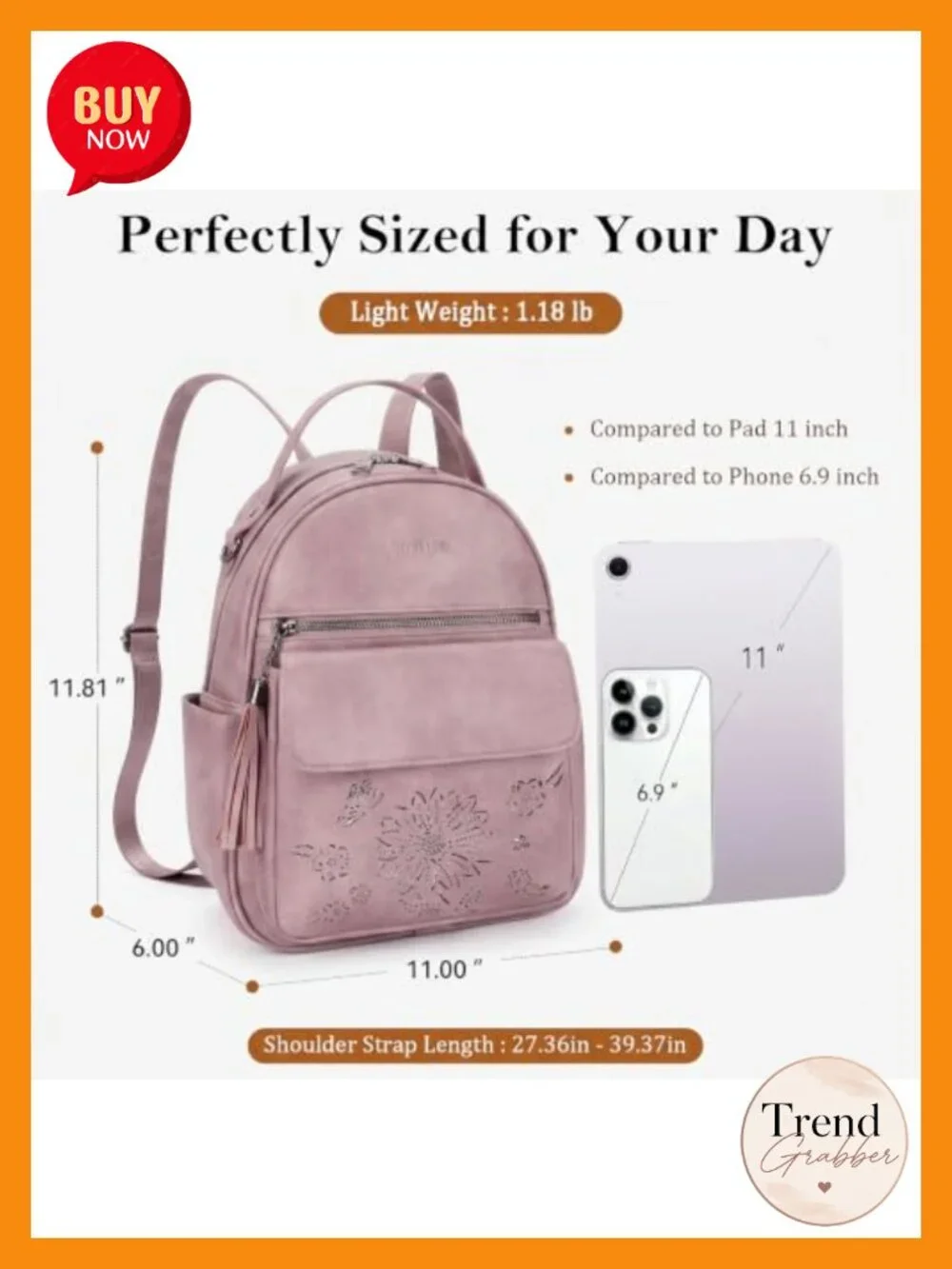 Faux Leather Mini Backpack for Women, Lightweight Daypack with Multi Pockets,